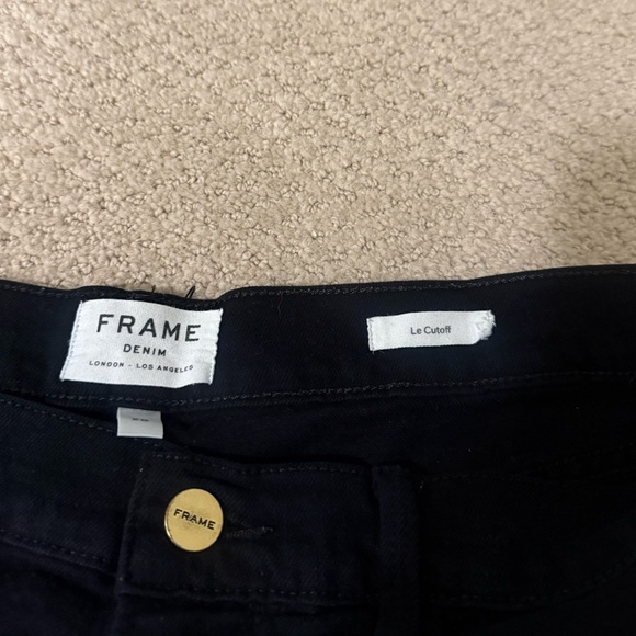 FRAME Le Cutoff Denim Shorts - Black - Picture 5 of 7